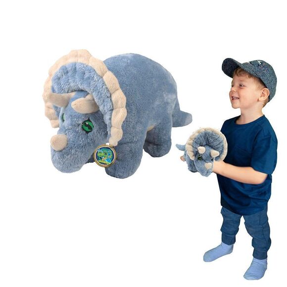 EcoBuddiez - Triceratops from Deluxebase. Medium 10 inch Soft Dinosaur Toy Made - Picture 1 of 4